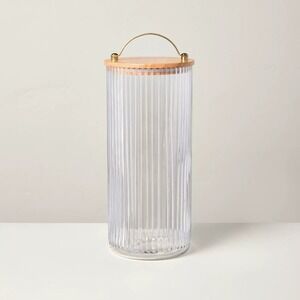 80oz Fluted Glass Storage Canister with Wood Lid - Hearth & Hand Magnolia Target
